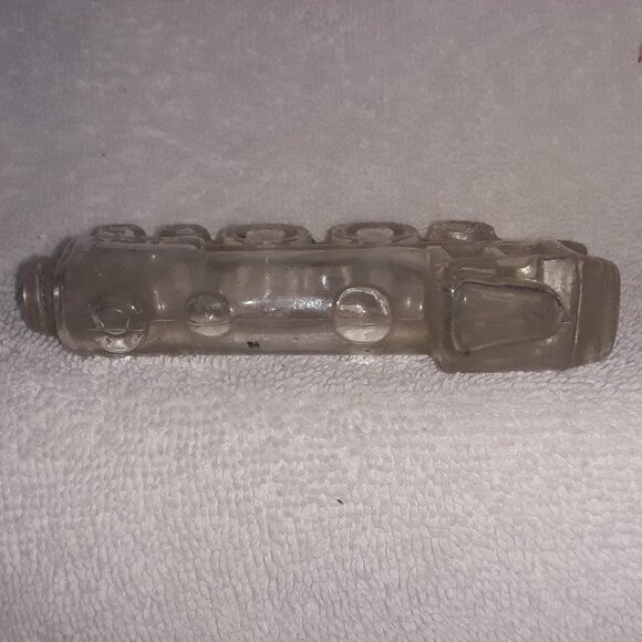 Vintage 1940's Glass Train Engine Candy Container, 3 7/8" Long - Picture 4 of 5